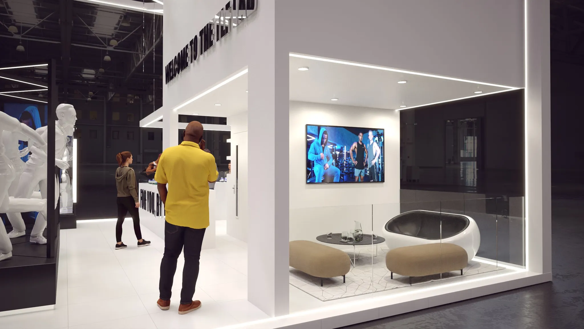 30x30 Island booth design by Reaction Space